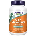 עכשיו תוספי מזון, GTF (Glucose Tolerance Factor) Chromium 200 mcg, Insulin Co-Factor*, 250 טבליות