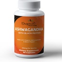 מוסמך אורגני Ashwagandha עם תוסף Black Pepper אורגני - 1310mg - non-GMO, Gluten-Free - 3rd Party Lab נבדק
