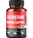 Premium Berberine תוסף עם Ceylon, Ashwagandha, Turmeric, Milk Thistle, Elderberry & Black Pepper - תומך במערכת החיסון, Cardiovascular & Gastro - 60 קפסולות
