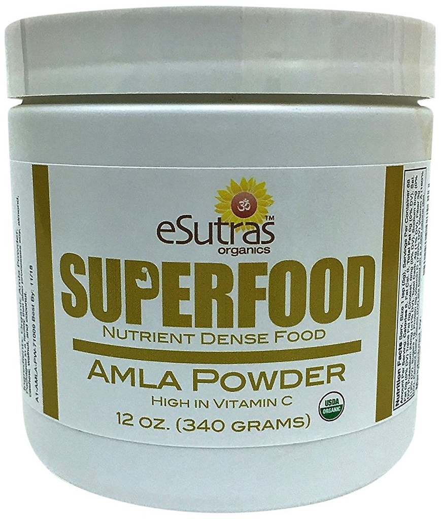 אבקת Amla אורגנית 12 oz, 30 משרת ויטמין C טבעי (Immune ויטמין) Amalaki Cold לחץ על תזונה אורגנית עבור חלקים בריאים