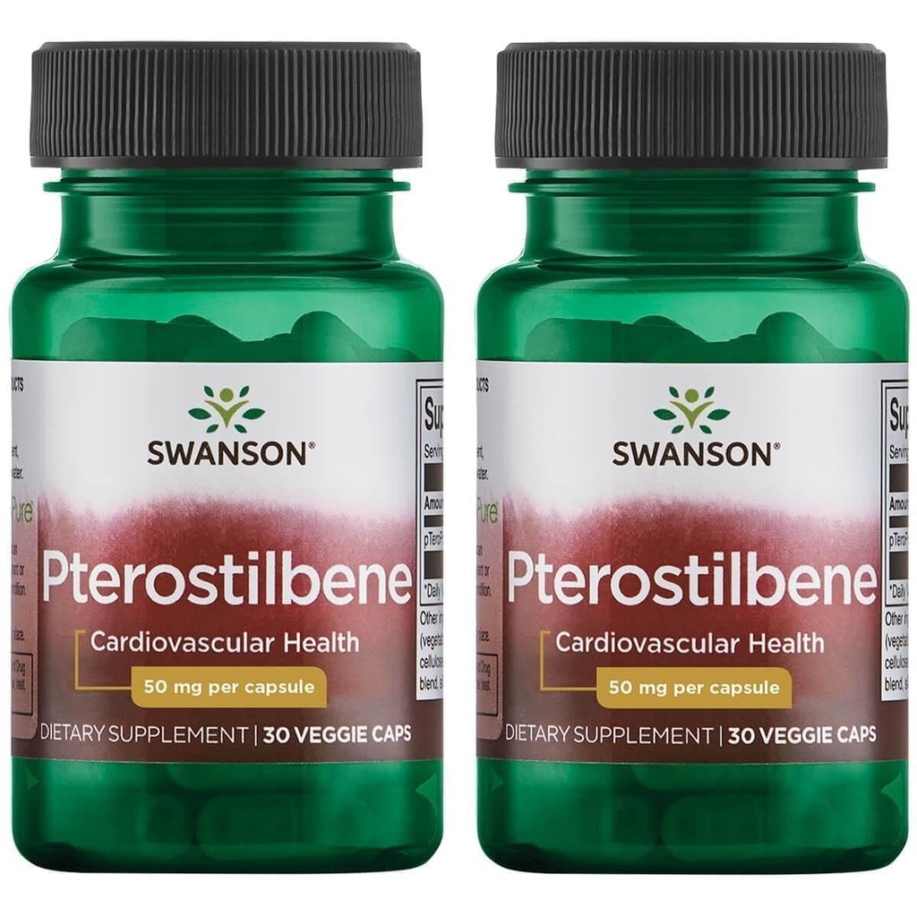 Swanson Pterostilbene 50 מ"ג 30 Veg Caps (2 Pack)
