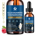 (2 Pack) Glucosamine Chondroitin MSM נוזל טיפות, High Absorption, Antioxidant, Immune, העצם תמיכה, MSM תוספת לגברים ונשים, טבעוני, סוכר חינם, Raspberry Flavor, 1 Fl Oz Oz