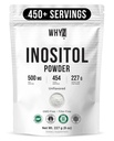 אבקת Myo-Inositol 8oz, תוסף טבעי של Myo Inositol לתמיכה ב- Ovarian Support, Fertility and Hormonal Balance, Pure Inositol אבקת, Myo-Inositol עבור אנרגיה, בריאות המוח, 454 משרתים