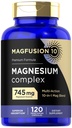 Magnesium Complex תוסף 745 מ"ג | 120 קפסולות | 10 ב 1 בלנדרה | Vegetarian, non-GMO, Gluten Free