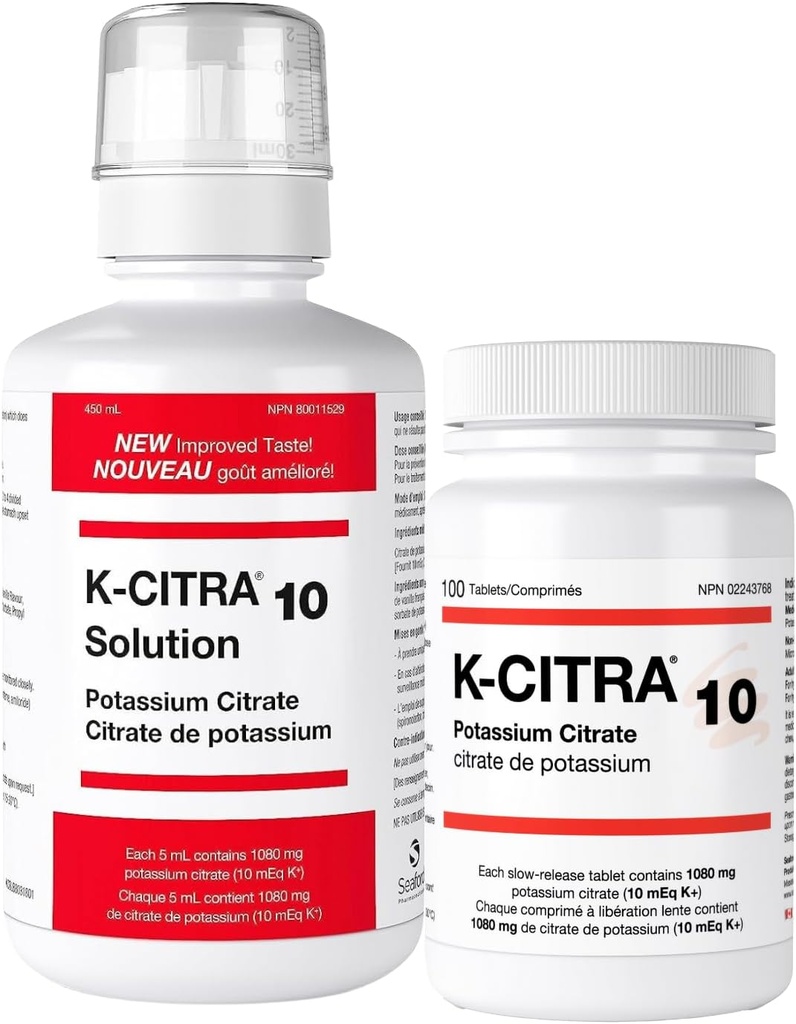 100 טבליות - תוספי Citrate Cytrate - יעילות Alkali Therapy & Simple Dosing משטר - הטוב ביותר עבור Potassium Depletion & Kidney Stones - מכיל 1080 מ"ג של Potassium Citrate עבור Tablet