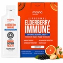 Manna ויטמינים Evolved Liposomal Elderberry Immune Packets, ויטמינים C, D וכו ' - דיילי Immune תמיכה למבוגרים, ילדים - סוכר חינם, חיץ, סירופ, נסיעות ידידותי, 15 Pack