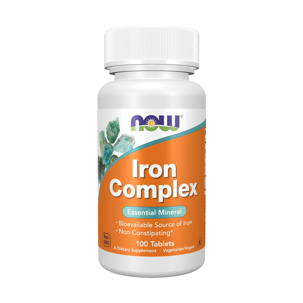 תוספי מזון עכשיו, תרכובת ברזל, non-constipating *, Essential מינרלים, 100 טבליות