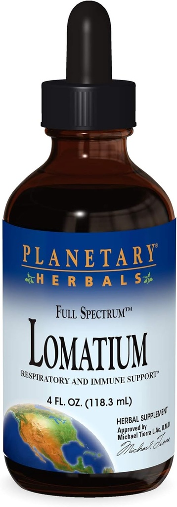 Herbals Lomatium Full Spectrum נוזל, נשימה ותמיכה החיסון, 4 Ouncess