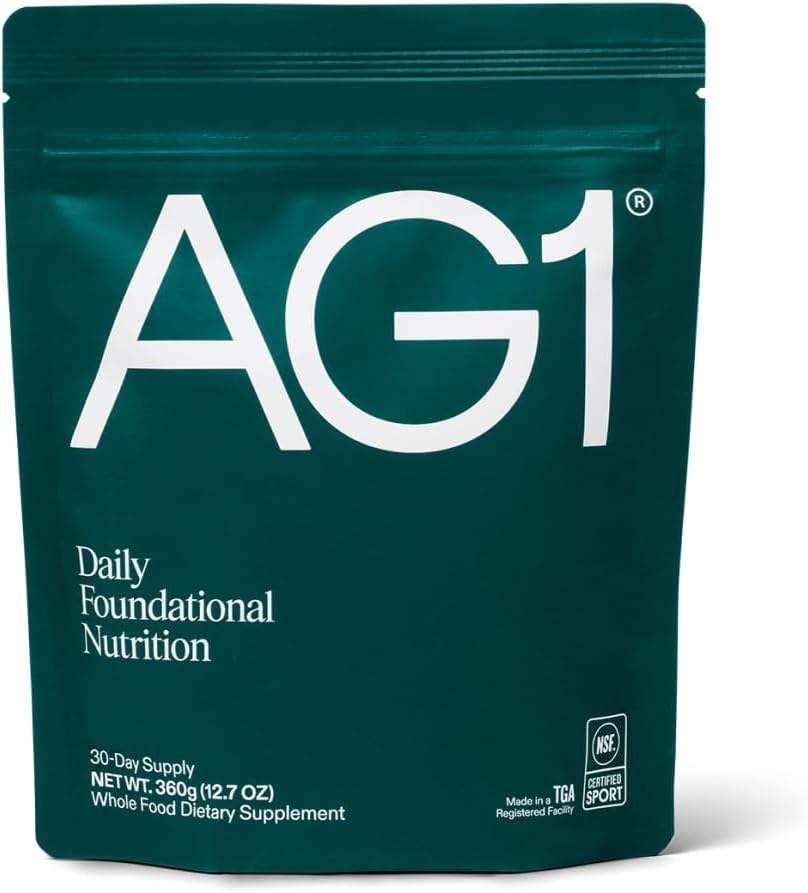 AG1 Greens אבקת Refill Pouch - 75 ויטמינים, Multivitamin & Probiotic | Got Health Support | טבעוני, Keto, Gluten Free | אתלטיק גריןs תוסף - Pouch Only, Classic Formula