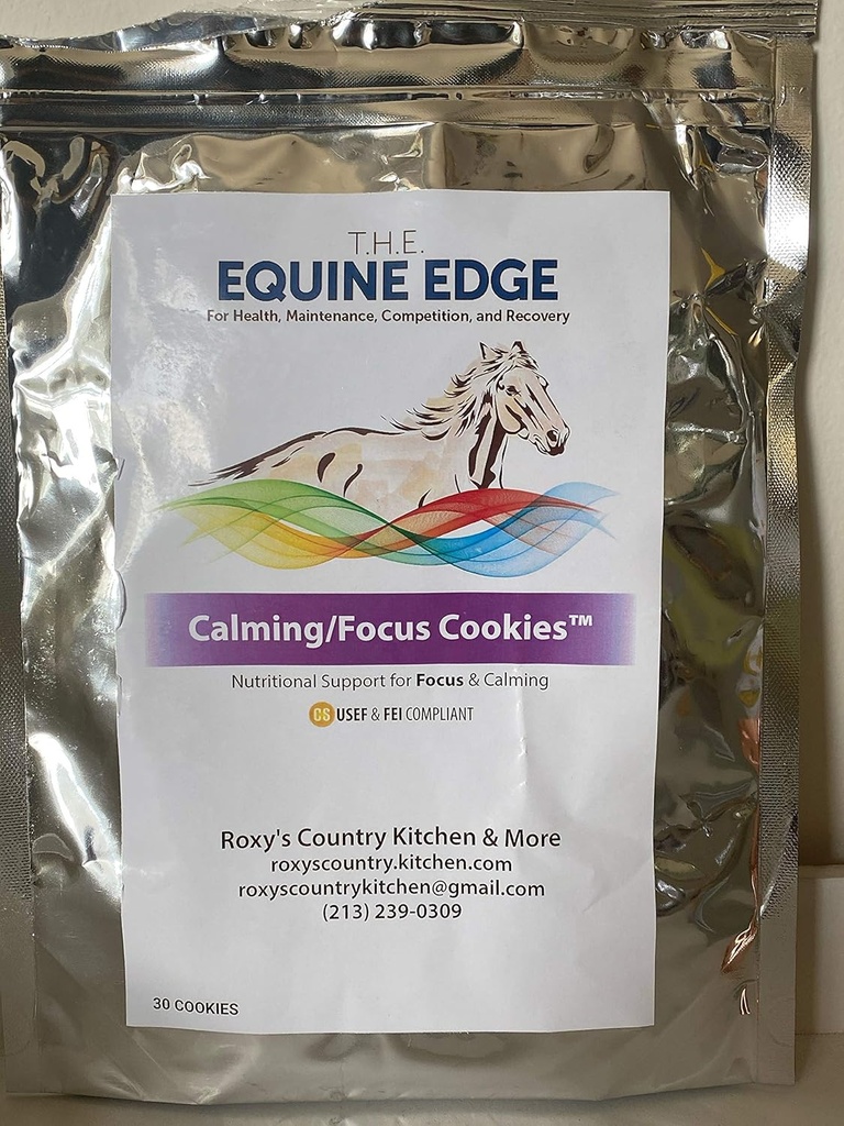 Calming / Focus Cookies - תוספי סוס טבעי עבור Calming & Focus, 30 עוגיות