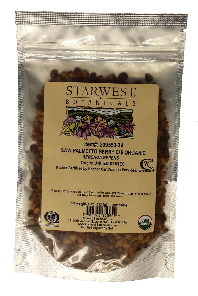 שם הסרטון: Palmetto Berry Cut & Sifted Organic -Serenoa repens, 4 Oz