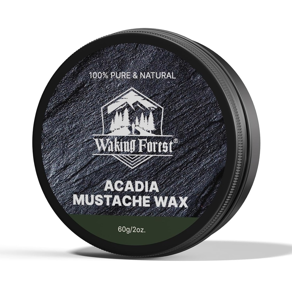 Waking Forest Mustache Wax for Men Strong Hold moustache Train Tame & Style Sandalwood Beard Wax for Men All Natural Ingredients 2oz, 1 Pack