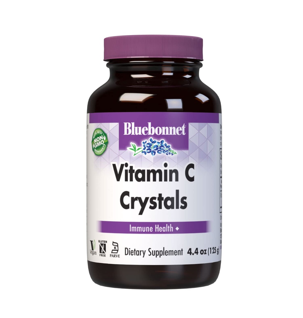 Bluebonnet Nutrition ויטמין C Crystals, for Immune Health, for Antioxidant Protection, Soy Free, Gluten Free, Non-GMO, כשר, חלב חינם, טבעוני, אבקה, 4.4 oz (125 גרם)