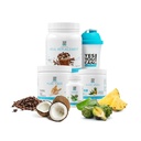 כן, אתה יכול! Detox Plus Kit, Daily Cleanse Pure סיבים טהור החלפת Meal, לשתות, Shake Booster ותוספת, ערכת ניקוי גוף לנשים, מערכת יומית נקייה - קפה, אלורה Hibiscus