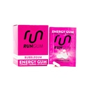 RUN GUM Bubblegum Energy Chewing Gum 50 מ"ג Caffeine Turine & B-Vitamins Per Piece, 24 Pieces (Pack of 12) סוכר חינם, Zero Calorie, No Aspartame, Gluten Freeten Freeten