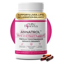 Annatrol Bone & Heart Health Support, Premium Annatto Tocotrienols & Geranylgeraniol (GG) ויטמין E Complex, תומך כולסטרול בריא, איזון סוכר בדם, Anti-Inflammatory & Liver Function