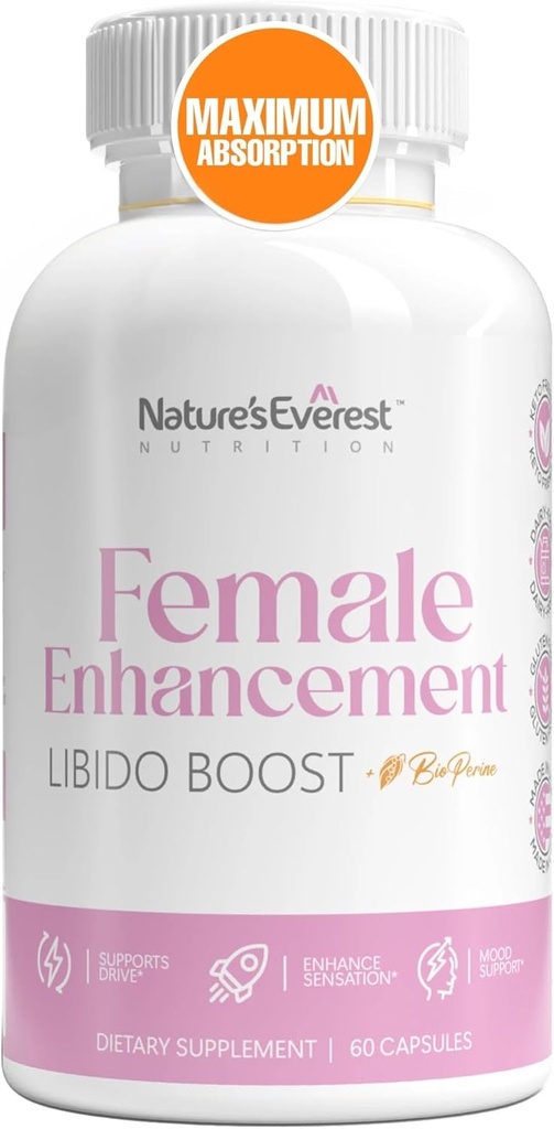 נשים Libido Booster for Women - Fast-Acting with Hory Goat Weed, Maca Root & Ashwagandha | הגדלת התשוקה, רגישות ותשוקה, צמצום יבשות - 60 Caps Caps
