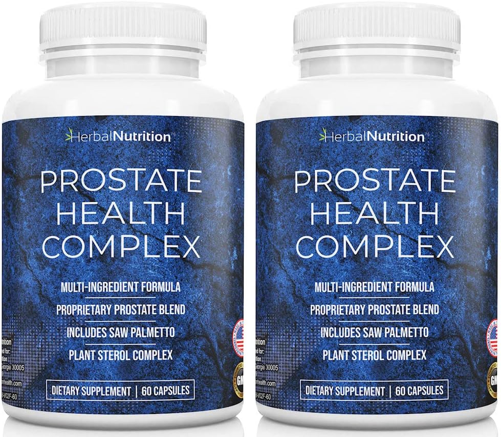 תוסף בריאות Prostate לגברים A Complex with Saw Palmetto Multi-Ingredient Formula, 30 ויטמינים סינרגיסטים והרבס כדי לתמוך Prostate ו- Urinary Tract Health, Two Bottle Pack 40 Day Supply!