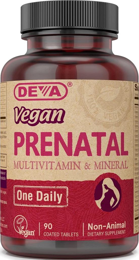 Deva טבעוני Prenatal Multivitamin ומינרל - 90 טבליות, 2 Pack
