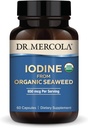 Dr. Mercola Iodine from Organic Seaweed, 650 mcg Per משרת, 30 משרתים (60 קפסולות), תוספת תזונתית, Thyroid ותמיכה באנרגיה, non-GMO, USDA אורגני