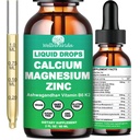Calcium Magnesium Zinc נוזל טיפות עם ויטמין D3 K2, High Potency Calcium Magnesium תוספת w / Magnesium Complex, Zinc, Theanine丨Gluten חינם סיבולת עבור Immune, Bone,mus, Mood & Sleep Support תמיכה תמיכה תמיכה תמיכה תמיכה תמיכה בשינה.