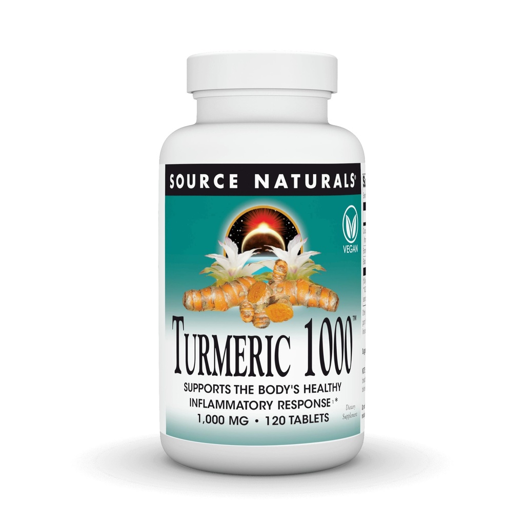 מקור Naturals Turmeric 1000, תומך בתגובה בריאה של הגוף *, 1,000 מ"ג - 120 טבליות