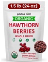 1.5 lbs (24 oz) 100% הותורן האורגני Berries Dried Bulk | לעשות הות'ורן ברי | European Wild Built Berries | Make Wellness Tea for Heart Support, Blood Stress and Stress Relief (חבילה עשויה להשתנות)