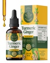 HerBAMAMA Turmeric Curcumin וג'ינג'ר - טבעת אלומיניום טבעונית עם שורש ג'ינג'ר נוזלי, Turmeric & Black Pepper - Non-GMO, אלכוהול & Sugar-Free Immunity Drops