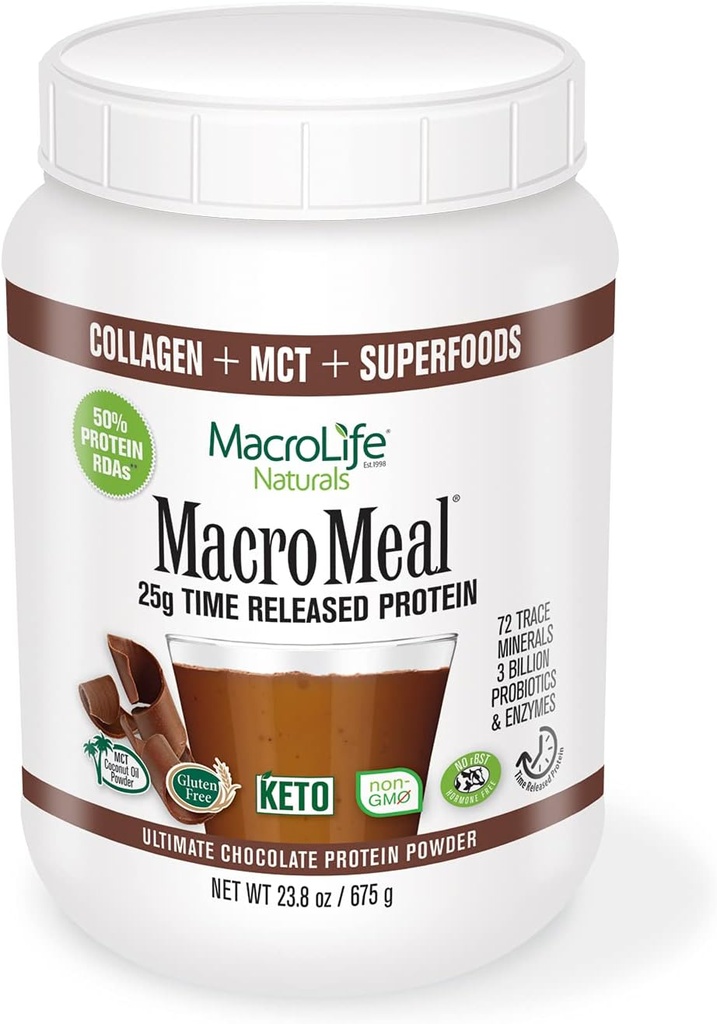 MacroLife Naturals MacroMeal Omni חלבונים - שוקולד - 15 משרתים