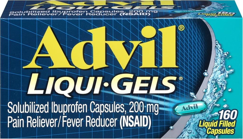Advil Liqui-Gels נוזל מילוי קפסולות, 200 מ"ג - 160 ct, Pack של 2