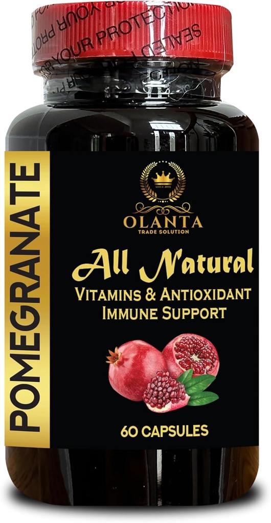 תמצית Pomegranate - Pomegranate לחלץ Polyphenols תוסף, תמיכה משותפת, Antioxidant, Pomegranate Seed לחלץ תוספת, Immune Booster - 1 בקבוק 60 קפסולות