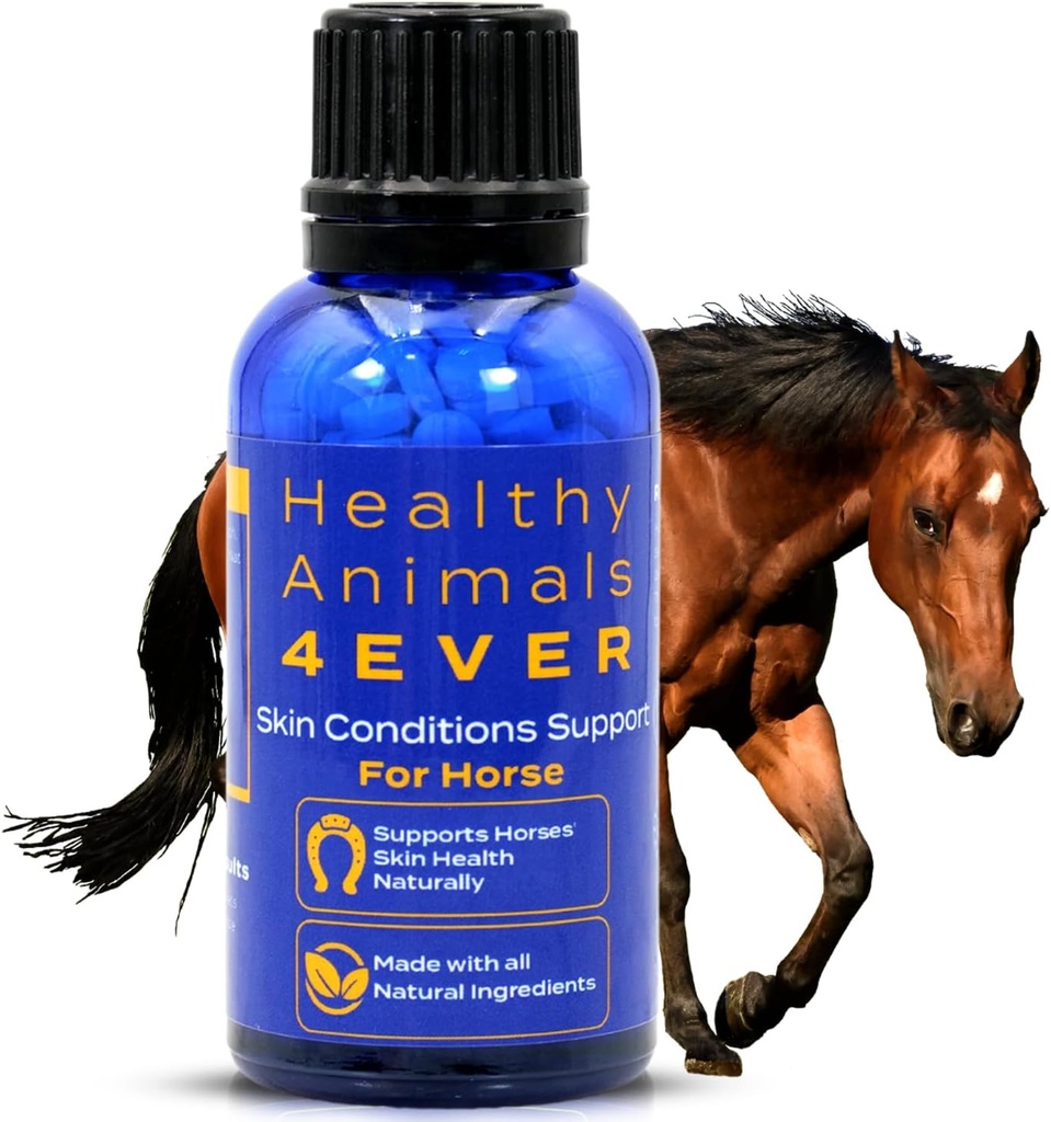HA4E - Horse Skin Conditions Support - Helps Prevent Dermatitis, Rain Rot & Ringworm - Highly Natural, Homeopathic Supplement - 300 Tablet