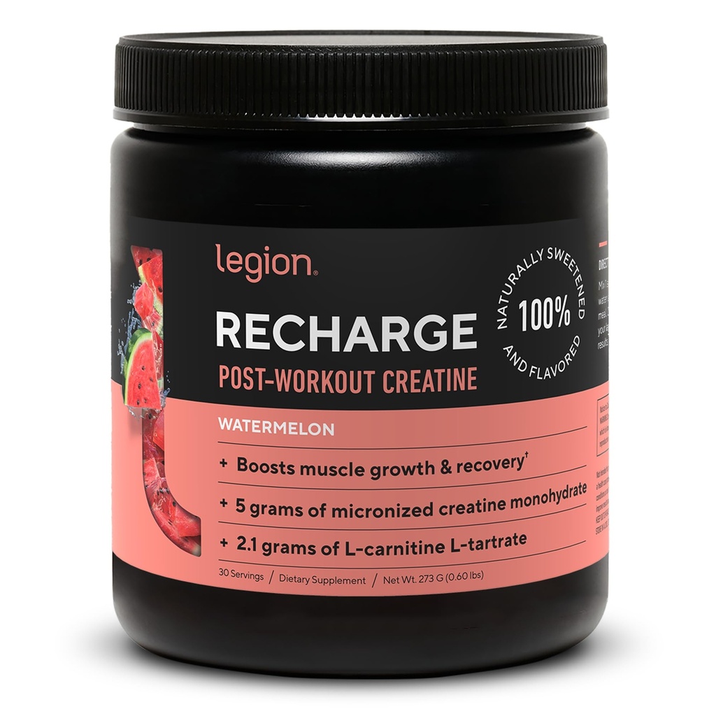 LEGION recharge Post Workout תוסף - כל שריר טבעי בונה & Recovery לשתות עם Micronized Creatine Monohydrate. באופן טבעי מתוק ומשופר, בטוח ובריא (בטיחות, 30 משרתים)