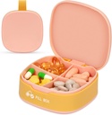 Naturetouch Pill מארגנת, 4 פעמים ביום Box, מזון כיתה יומית מקרה עבור נשים וגברים מחזיקים ויטמין, תרופות, תוספי מזון, Pink