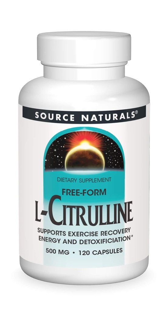 מקור טבעי L-Citrulline - תמיכה בהחלמה, אנרגיה ו Detoxification *, 500 מ"ג - 120 קפסולות