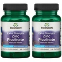 Swanson Premium Brand תוספת כוח Zinc Picolinate - גוף בצורת Immune Health כמוסות - 50 מ"ג לכל קפסולה - 60 קפסולות, Pack of 2