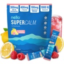 Nello Supercalm אבקת שתייה Mix, Raspberryade, L Theanine, Ksm-66 Ashwgandha, Magnesium Glycinate, ויטמין D 3, תוספי מזון לרגיעה ו Focus, No Sugar, non GMO, On The Go, 20 Ct Cttt
