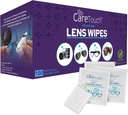 Care Touch Lens Wipes for Eyeglass- 100 Countly Wrapped Pre-Moistated Wipes, 5 x 6 Inch- Camera Lens, משקפי שמש ומשקפיים נקיים יותר, Gentle ו- Portable לניקוי מכשירים אופטיים