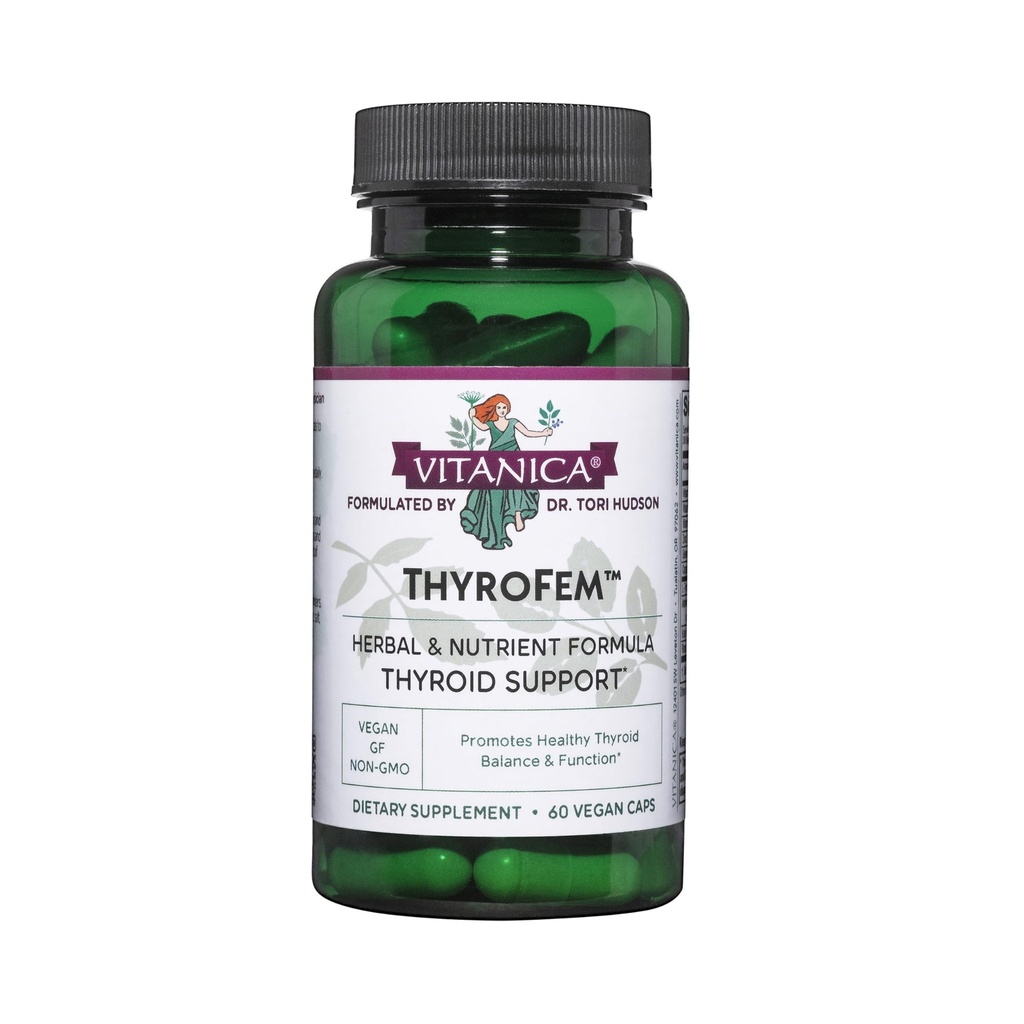 Vitanica ThyroFem, Thyroid Gland תמיכה, טבעוני, 60 קפסולות