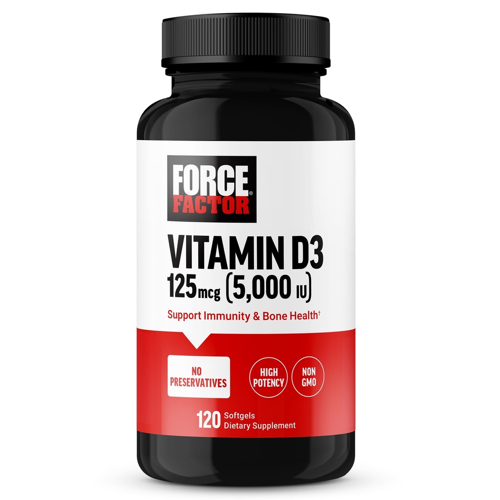 עבור ויטמין D3 5000 IU Softgels, ויטמין D גבוה כדי לתמוך חסינות בריאות העצם, איכות Premium, ללא חומרים משמרים, 120 Softgels