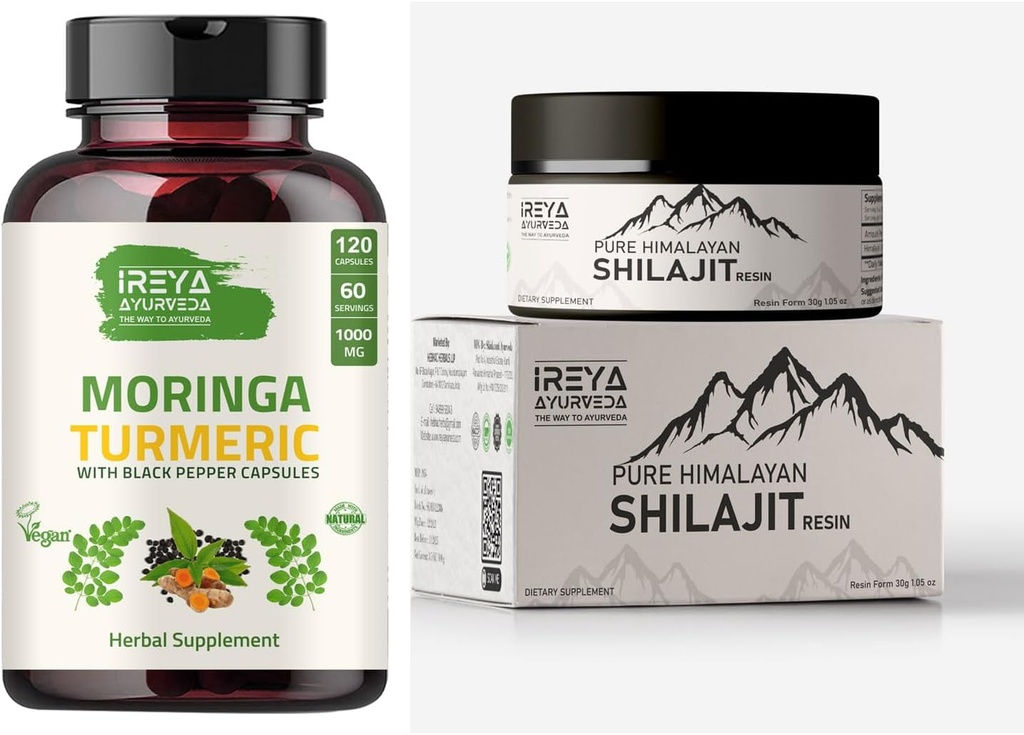 Moringa Turmeric כמוסות ההימלאיה Shilajit כמוסות