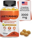 Creatine Monohydrate Gummies 3000 מ"ג Per לשרת | Creatine Infused Gummies כדי להגביר את הכוח ולבנות שריר, טבעוני, לימון פלמור, 60 הרוזן