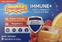 Emergen-C Immune + 1000 מ"ג ויטמין C + ויטמין D & Zinc (Super Orange 60 Ct/Raspberry 30Ct) 90 Packets