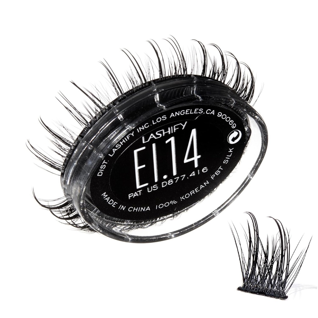 Lashify Extreme Ice 14mm Gossamer Eyelashs Refill, הראשון אי פעם כפול-Fibered Lash אשר תכונות הן רזה וצ'יק סיבים, שחור, קל שקר Lashes