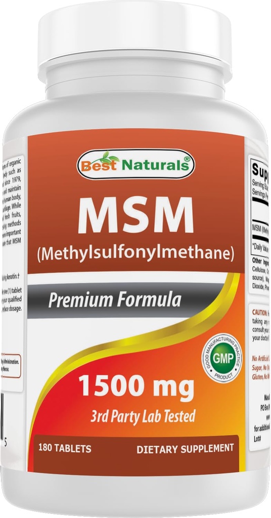 Best Naturals MSM 1500 מ"ג 180 טבליות