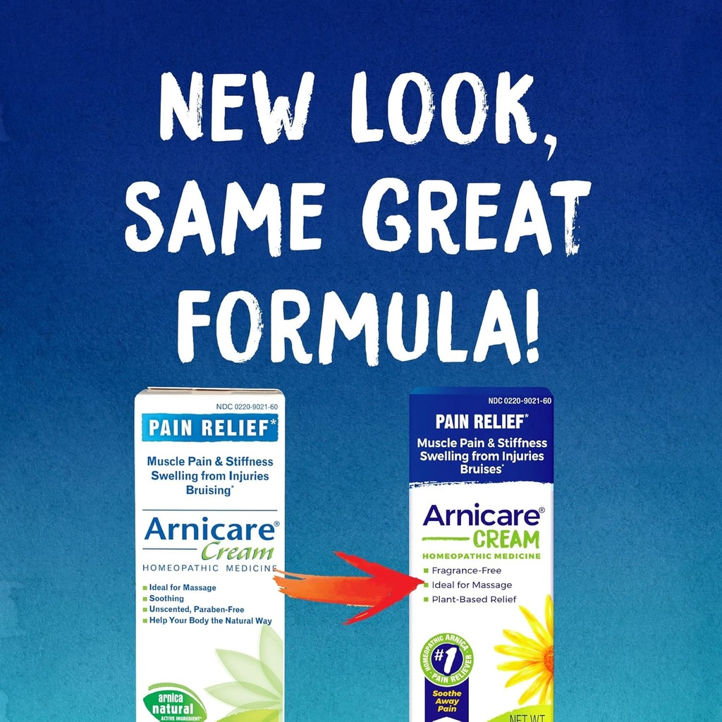 Boiron Arnicare Cream for Relief for Joint Pain, כאבי שרירים, כאבי שרירים, ונפיחות של Bruises או פציעה - Fast Absorbing and Smell-Free - 1.3 oz (Pack of 2)