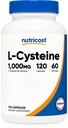 תוספי מזון L-Cysteine 1000 מ"ג, 120 קפסולות - non-GMO, גידול תוסף חינם, 500 מ"ג פר קפסולה