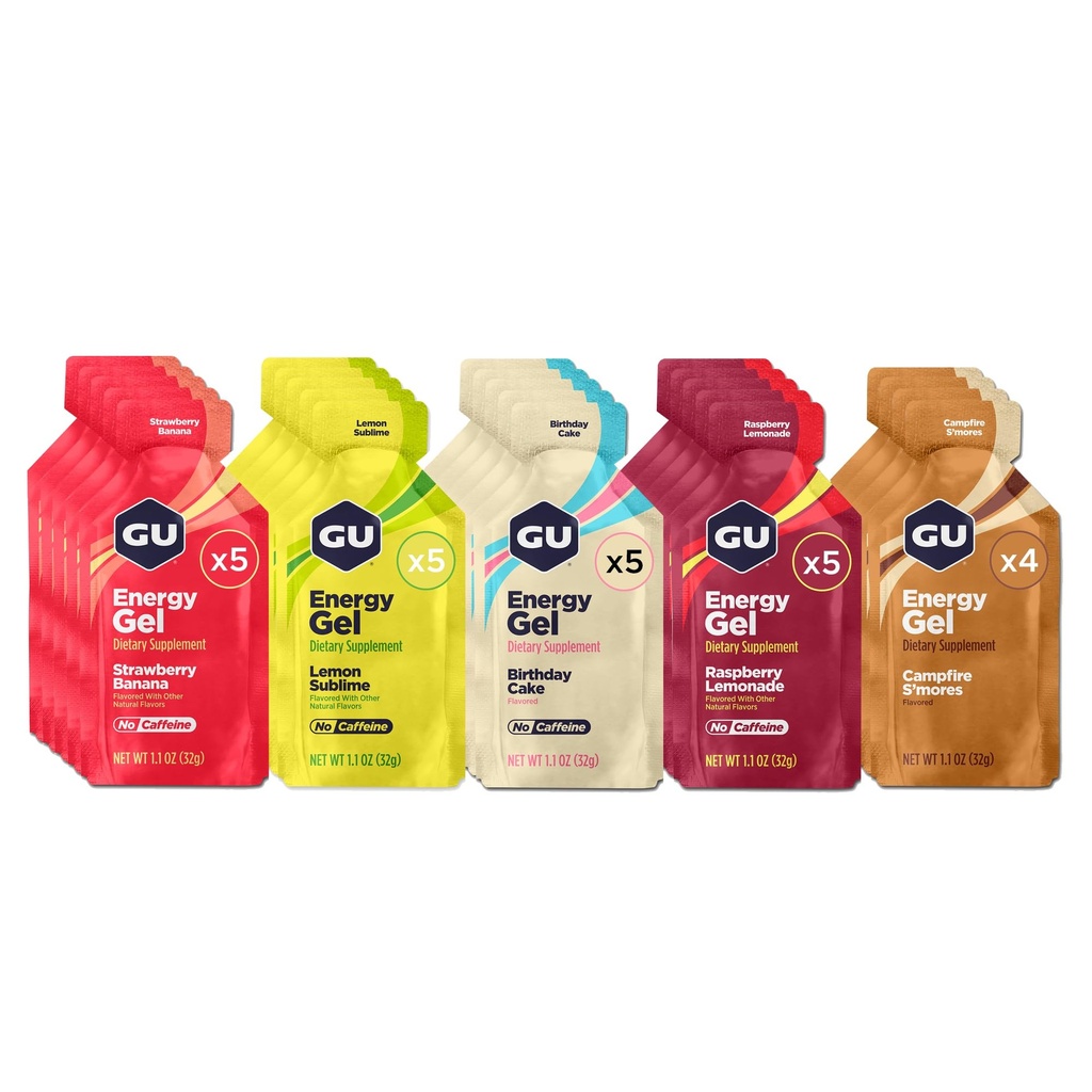 אנרגיית ספורט מקורית Gels, 24Count, טבעוני, Gluten-Free, כשר, ו-Free-Free On-the-Go אנרגיה עבור כל עבודה, כמו גם Caffeine-Free Flavors Variety Pack