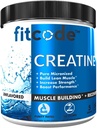 מתאים Creatine Monohydrate 5 גרמות של Pure Micronized Creatine Monohydrate עבור בניין שריר, התאוששות, כוח וסטמינה, אבקת Unflavored, 60 משרתים