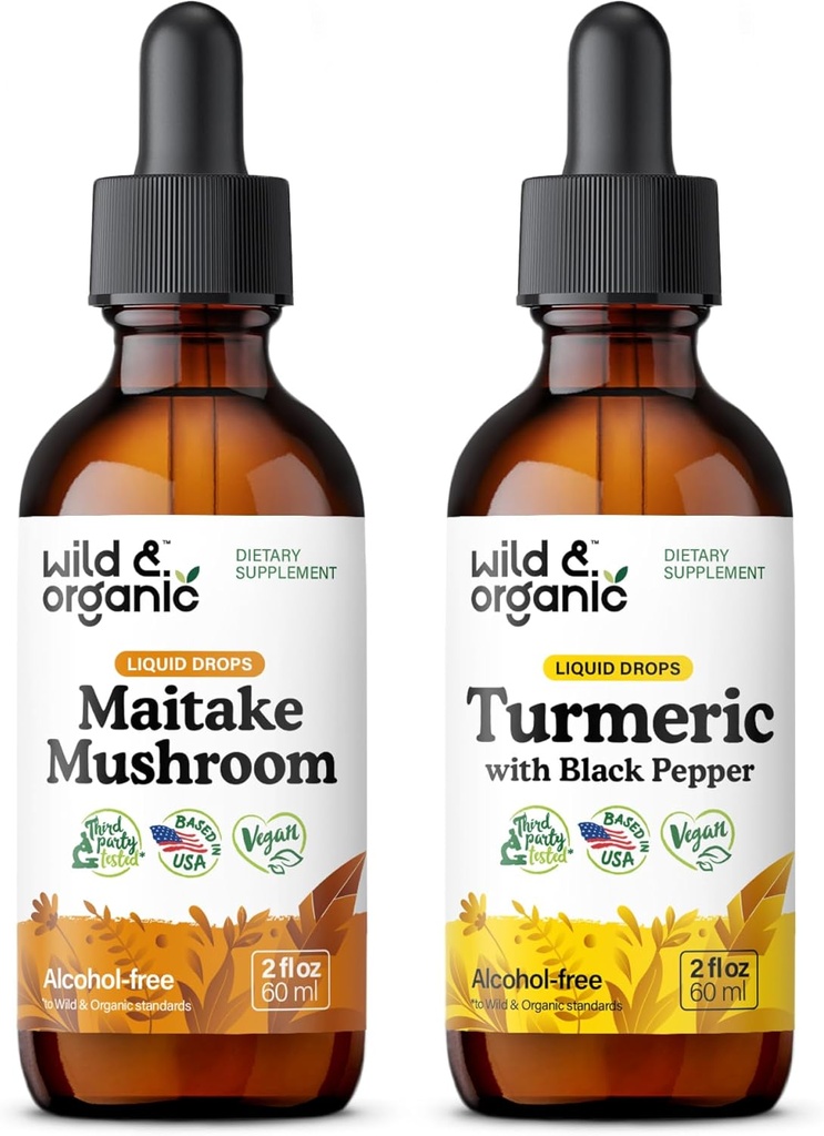 Maitake Mushroom Tincture 2 fl oz & Turmeric Tincture 2
